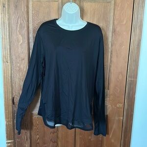 Avia Women’s Black Workout Shirt with Mesh Detail and Thumbholes Size 2X